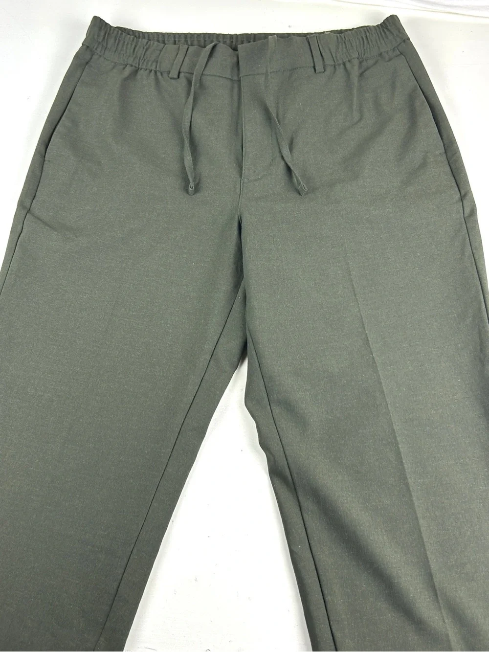 Banana Republic Dress Pants Mens 36x32 Green Polyester Blend Drawstring Cuffed